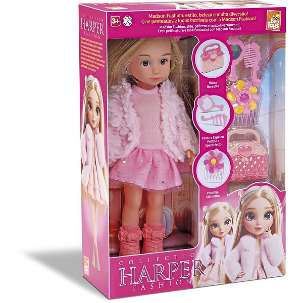 Boneca harper fashion 34,5cm - bee toys (unidade)