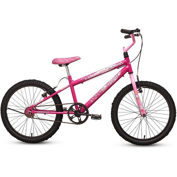 Bicicleta aro 20 melody rosa/pink c/cest - stone bike (unidade)
