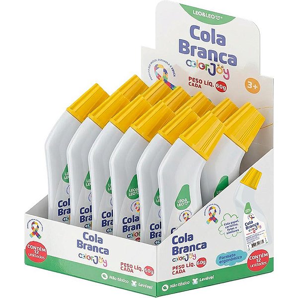 Cola escolar color joy ergonomica 60g - leonora (dp.c/12)