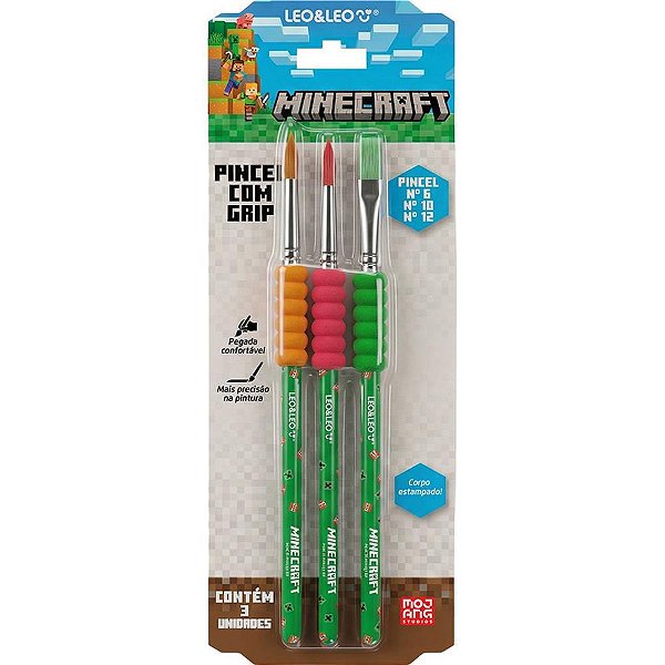Pincel artesanal minecraft grip ergonomico 3mod - leonora (bl.c/03)