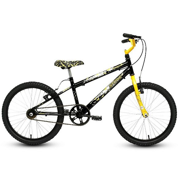 Bicicleta aro 20 rock preta/amarela - stone bike (unidade)