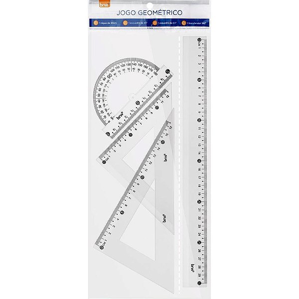 Conjunto para desenho cristal pvc 1 grau - brw (blister)