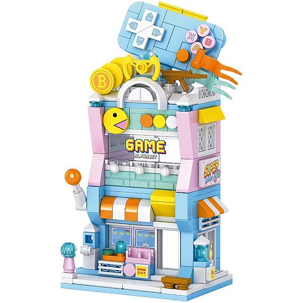 Brinquedo para montar mini cidade loja de jogos 263p - bbr toys (unidade)
