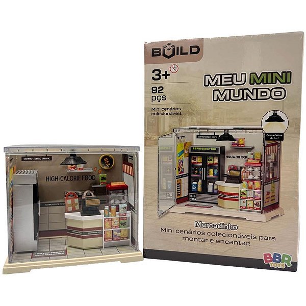 Brinquedo para montar mini mundo mercadinho 92pcs - bbr toys (unidade)