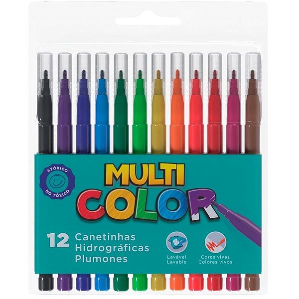 Caneta hidrografica multicolor 12 cores - faber-castell (cx.c/12)
