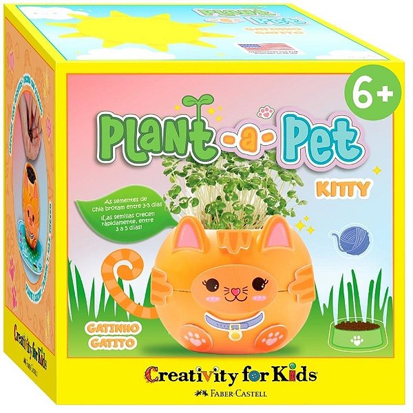 Brinquedo criativo cfk plant-a pet gatinho - faber-castell (unidade)