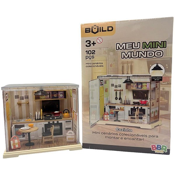 Brinquedo para montar mini mundo cozinha 102pcs - bbr toys (unidade)