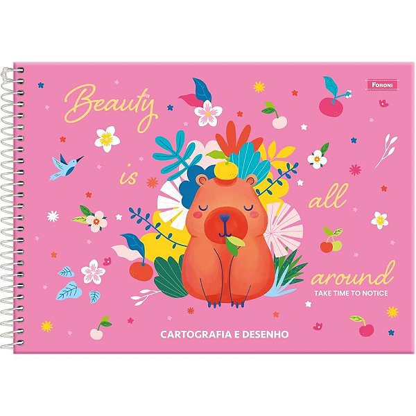 Caderno desenho univ capa dura amazzu 80fls - foroni (pct.c/05)