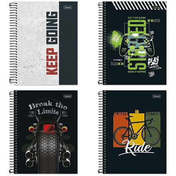 Caderno 10x1 capa dura flip college masculino 160fls. - cadersil (pct.c/04)