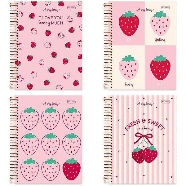 Caderno 01x1 capa dura oh my berry 80fls. - cadersil (pct.c/04)