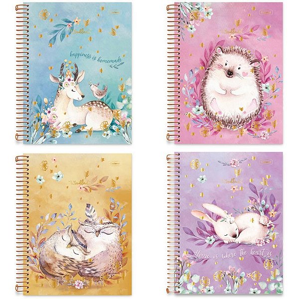 Caderno 10x1 capa dura woodland 160fls. - cadersil (pct.c/04)