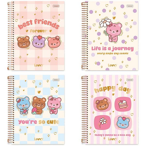 Caderno 10x1 capa dura lovvy 160fls. - cadersil (pct.c/04)