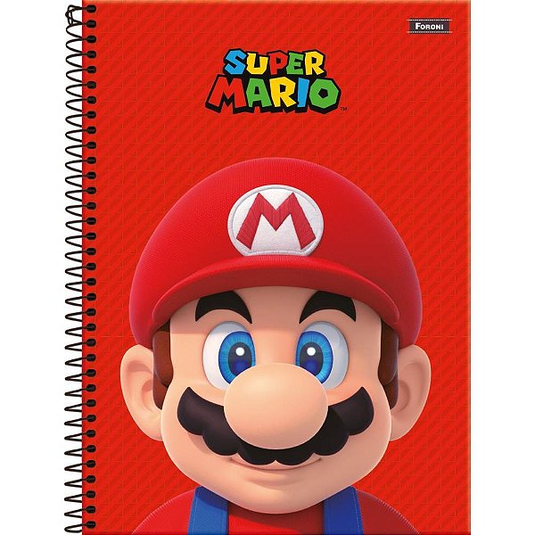 Caderno 01x1 capa dura super mario bros  80f - foroni (pct.c/04)