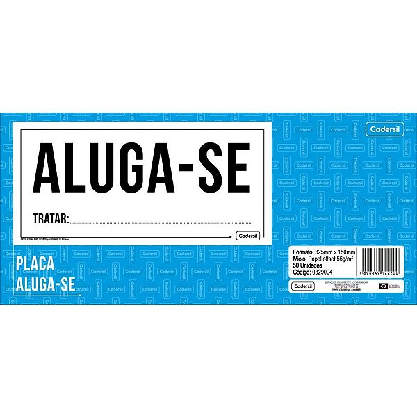 Impresso administrativo aluga-se 15x32,5cm 50fls - cadersil (unidade)