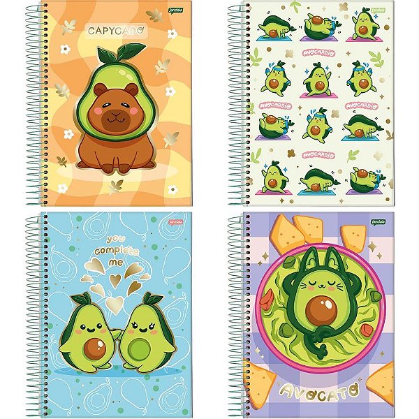 Caderno 01x1 capa dura avocado 80fls. i.a - jandaia (pct.c/04)