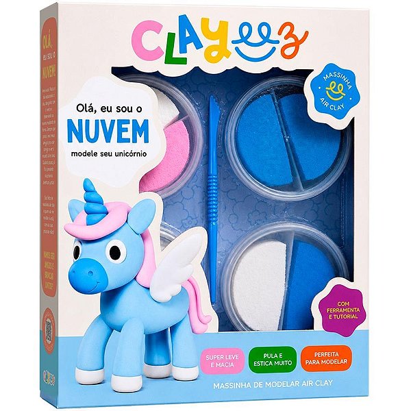 Massa para modelar criativa clayeez unicornio 4mod.(sortido)48g - doce brinquedo (unidade)