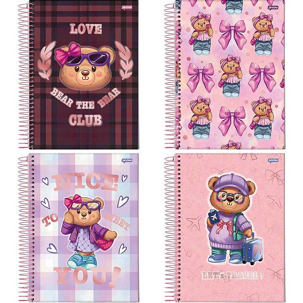 Caderno 01x1 capa dura bear the bear 80fls. i.a - jandaia (pct.c/04)