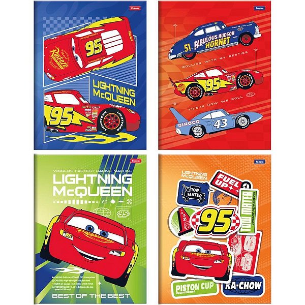Caderno brochurao capa dura cars 80fls - foroni (pct.c/05)