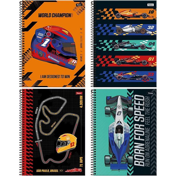 Caderno 10x1 capa dura veloce 160fls - foroni (pct.c/04)