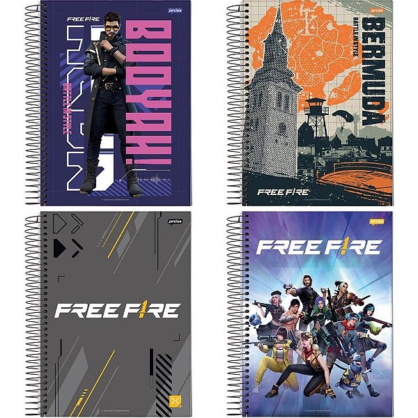 Caderno 10x1 capa dura free fire 160fls. i.a - jandaia (pct.c/04)