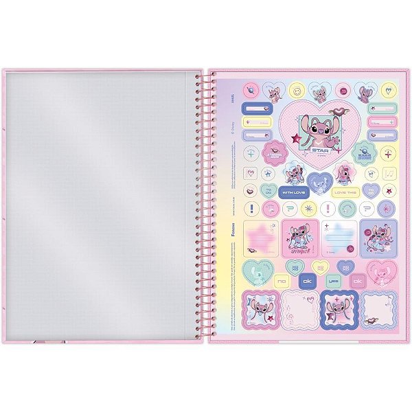Caderno 01x1 capa dura stitch angel 80fls - foroni (pct.c/04)