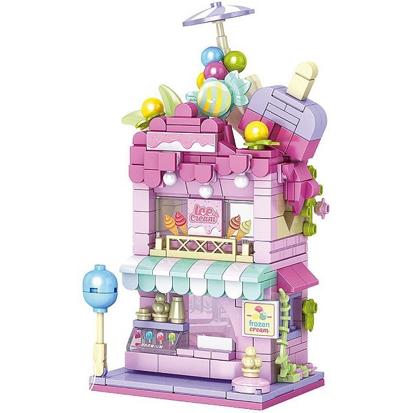 Brinquedo para montar mini cidade sorveteria 262pcs - bbr toys (unidade)