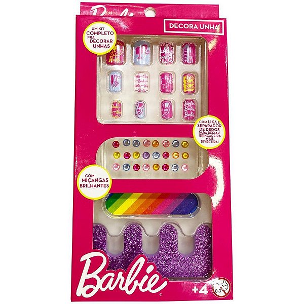 Maquiagem e beleza infantil barbie kit de unhas posticas - toyng (unidade)