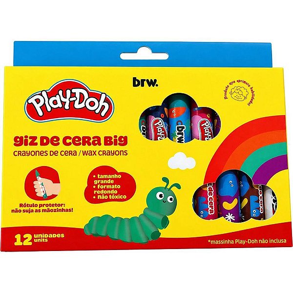 Giz de cera jumbo play-doh extra big 12 cores - brw (unidade)