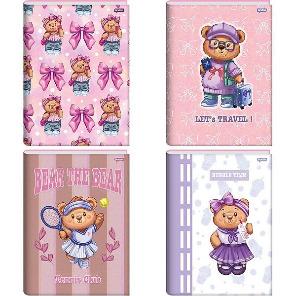 Caderno brochurao capa dura bear the bear 80fls. i.a - jandaia (pct.c/05)