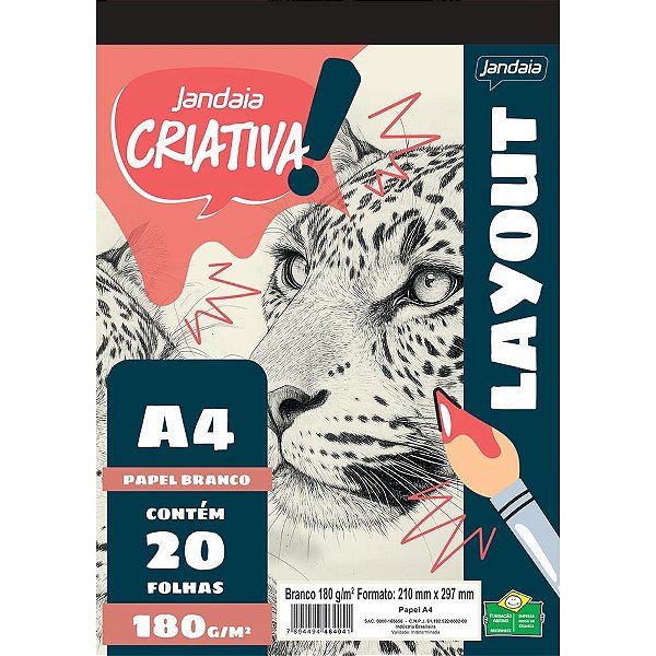 Bloco para educacao artistica folhas layout 180g a4 flex 20f - jandaia (unidade)