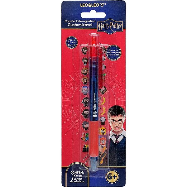 Caneta esferografica harry potter c/adesiv.0.7mm pt - leonora (unidade)