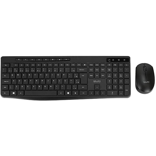 Kit perifericos teclado+mouse s/fio 1600dpi pt - multilaser (kit)