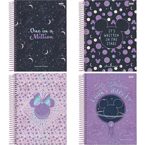 Caderno 01x1 capa dura mickey arts magic 80fls. i.a - jandaia (pct.c/04)
