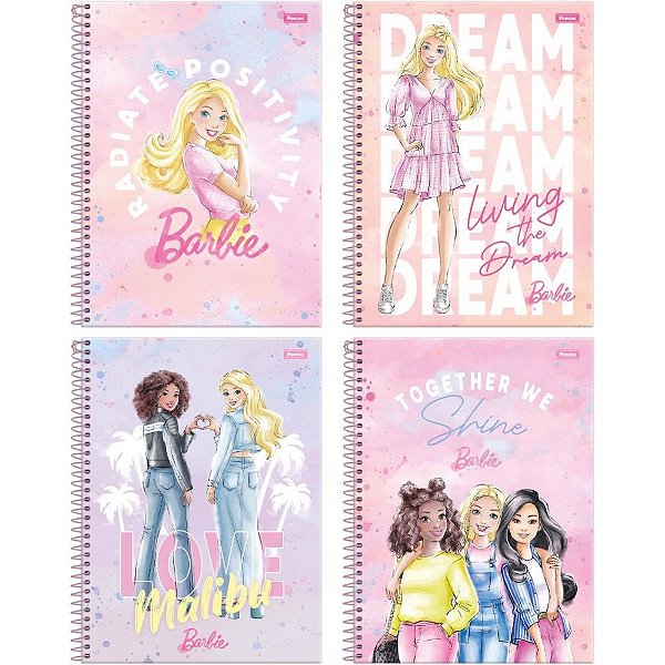 Caderno 01x1 capa dura barbie fit 80fls - foroni (pct.c/04)