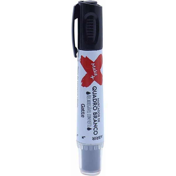 Pincel quadro branco qb recarregavel c/refil preto - make+ (cx.c/12)