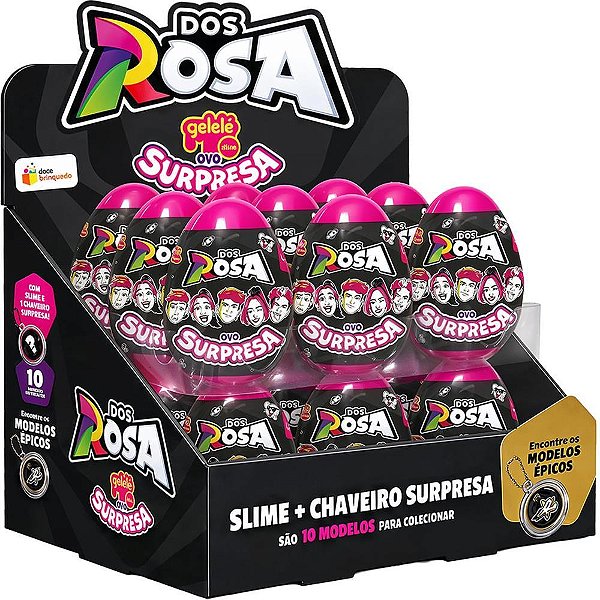 Slime dos rosa ovo surpresa 60g (sortido) - doce brinquedo (dp.c/18)