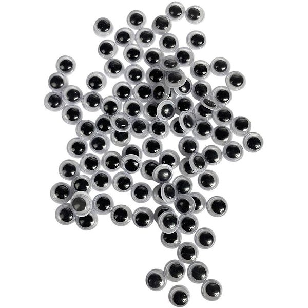 Artesanato olho movel 8mm preto - art lille (pct.c/100)