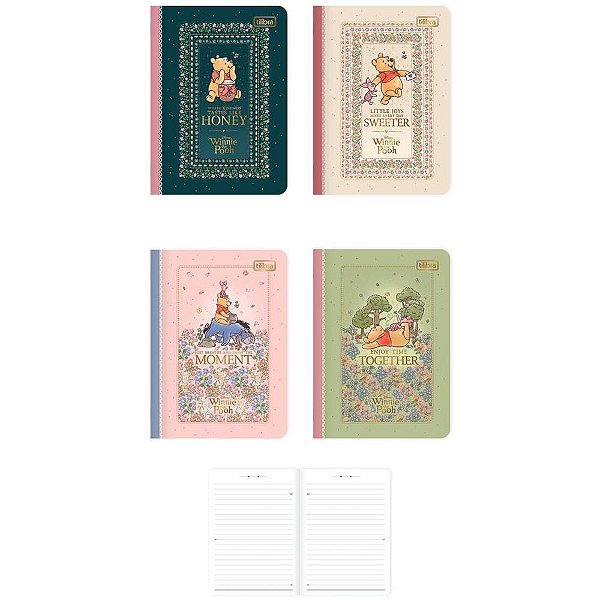 Caderno especial pooh 144f tilicharm c/chaveiro - tilibra (unidade)