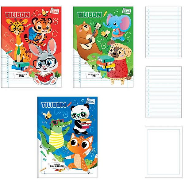 Caderno caligrafia capa dura tilibom 80fls verm.pauta 123x - tilibra (pct.c/05)