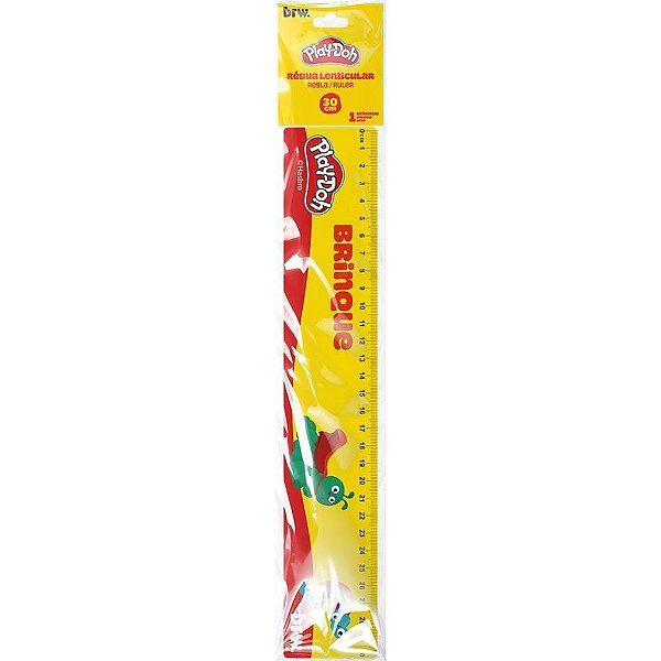Regua plastica play-doh lenticular 30cm - brw (cx.c/12)
