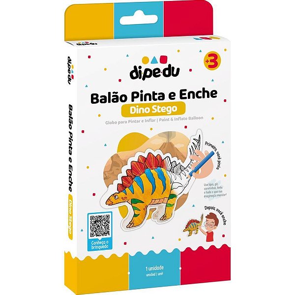 Brinquedo para colorir dipedu balao pinta e enche din - brw (blister)
