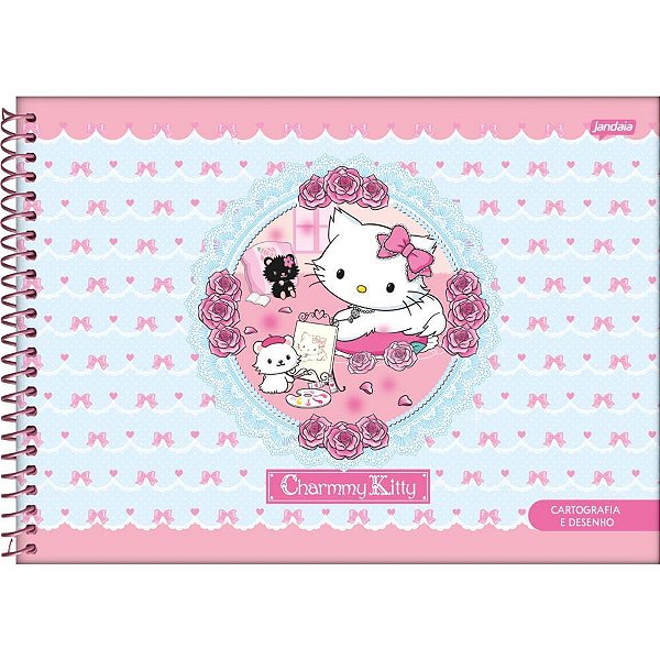 Caderno desenho univ capa dura charmmy kitty espiral 80fls. - jandaia (pct.c/04)
