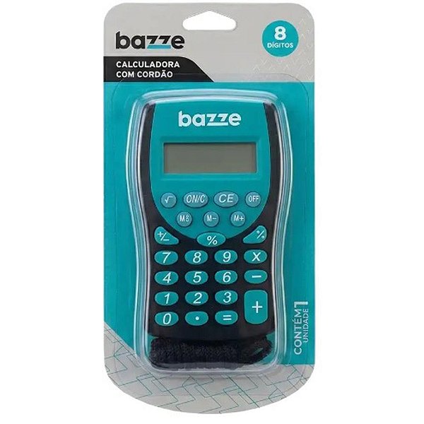 Calculadora de bolso 8dig. bazze preto/az c/cordao - summit (unidade)