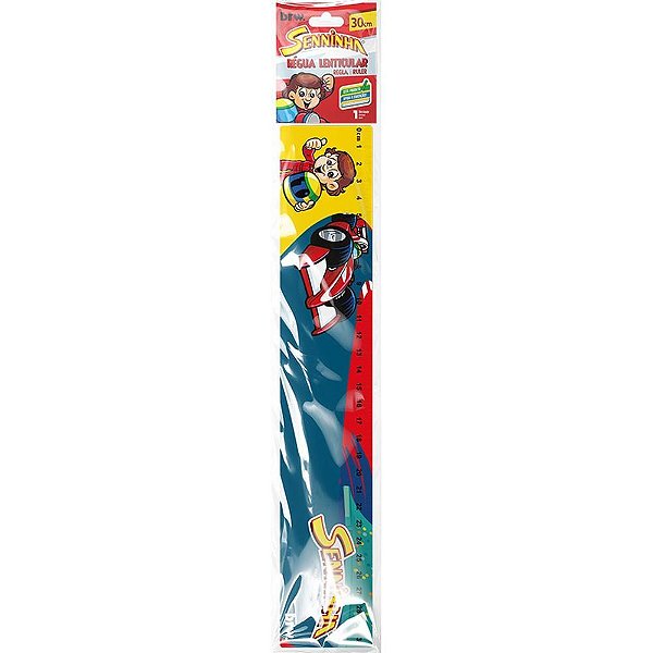 Regua plastica senninha lenticular 30cm. - brw (cx.c/12)