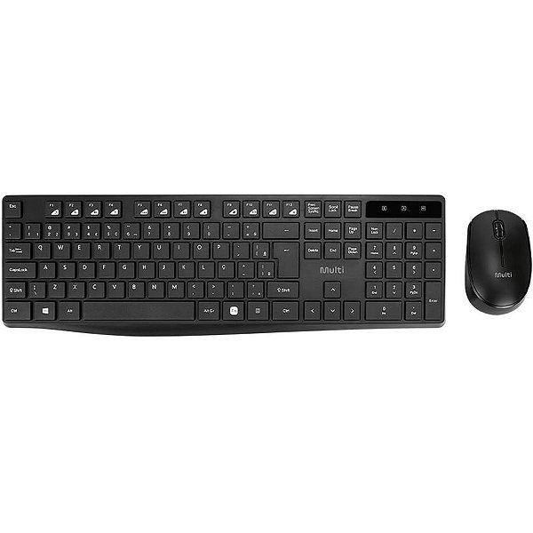 Kit perifericos teclado+mouse sem fio preto - multi (kit)