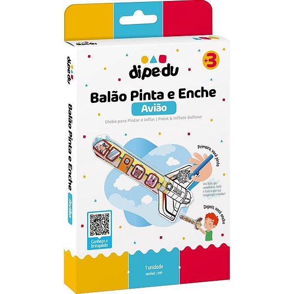Brinquedo para colorir dipedu balao pinta e enche avi - brw (blister)