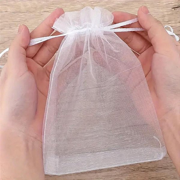 Saco de organza branco 15x18cm - art lille (pct.c/10)