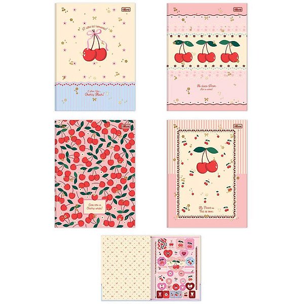 Caderno brochurao capa dura amarena 80fls - tilibra (pct.c/05)