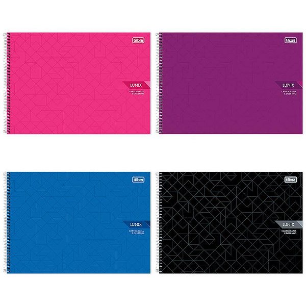 Caderno desenho milimetrado lunix 60fls espiral - tilibra (pct.c/04)