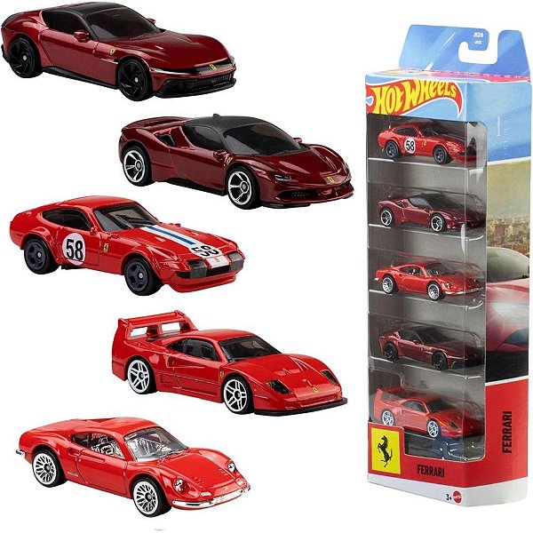 Hot wheels colecionavel ferrari 5-pack - mattel (unidade)